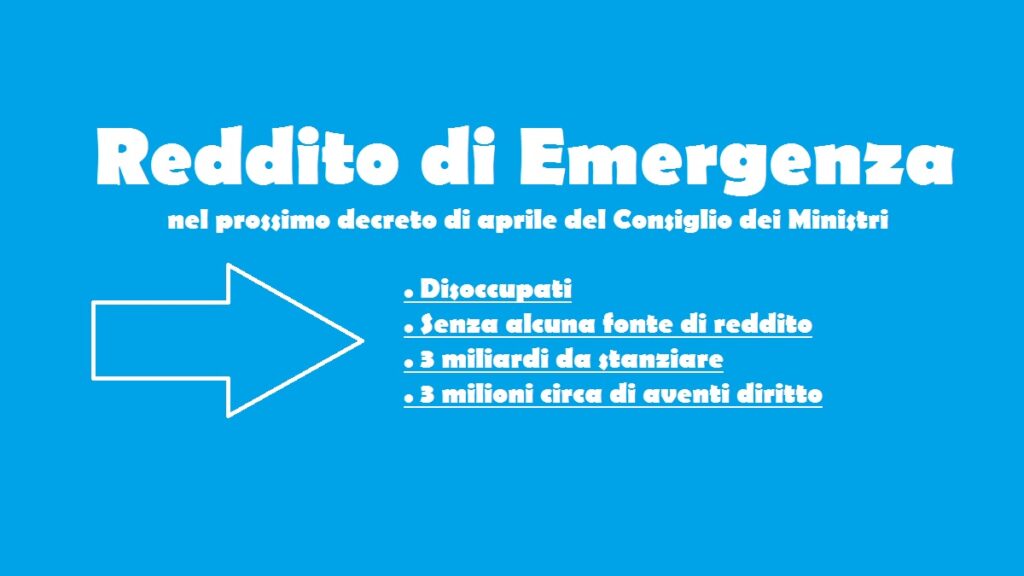 reddito di emergenza per circa 3 milioni di italiani nel prossimo decreto del consiglio dei ministri