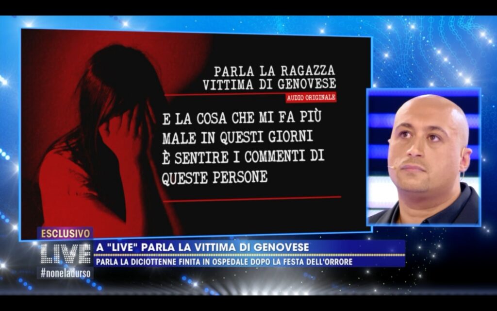 L'audio choc della vittima di Genovese a Live Non è la D'Urso