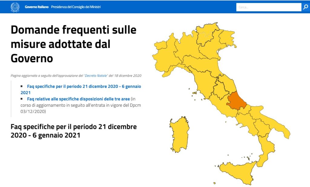 FAQ nuove governo sul decreto "stretta" di Natale, chiarimenti sugli spostamenti