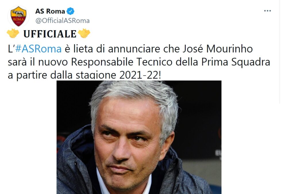 As Roma, allenatore Josè Mourinho